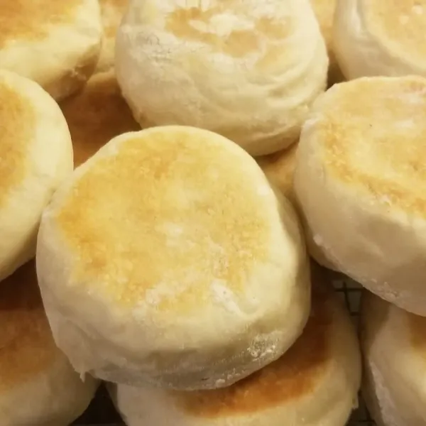 Fresh English Muffins baked at Dragons Delight