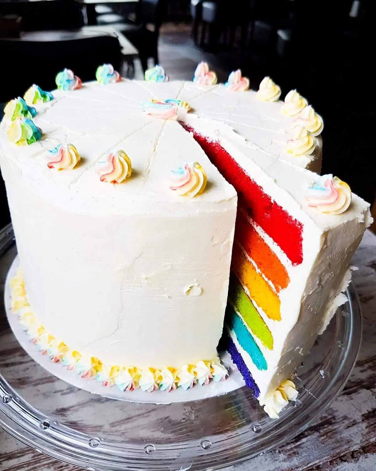 Homemade Rainbow Coloured Sponge Cake